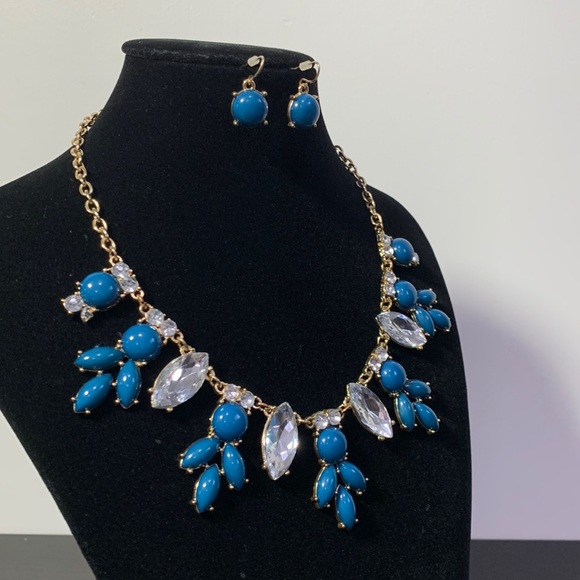 CHARMING CHARLIE teal and rhinestone set - Picture 6 of 7